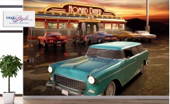 Fototapeta do salonu AMERICAN DINER & OLD CAR 