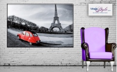 Obraz canvas RED CITROEN IN PARIS  