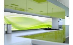 Panel szklany do kuchni GREEN WAVES II hartowany