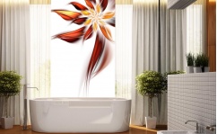 Panel szklany do łazienki RED FLOWER hartowany