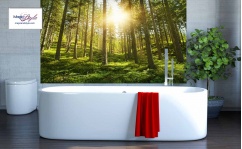 Panel szklany do łazienki SUN IN FOREST II las hartowany