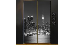 Wyprzedaż Naklejka na szafę NEW YORK BY NIGHT II 150(75x2)x250cm