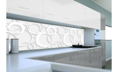 WYPRZEDAŻ Fototapeta do kuchni 3D WHITE 300x60cm flizelinowa