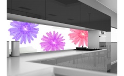 Panel szklany do kuchni 3D PURPLE FLOWER hartowany