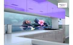Panel szklany do kuchni SEASHELL WITH PINK FLOWER hartowany 