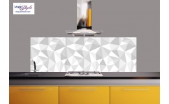 Panel szklany do kuchni 60x60cm GRAY ABSTRACT 3D hartowany