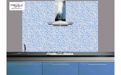 Panel szklany do kuchni 60x60cm BLUE ABSTRACT 3D hartowany