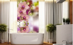 Panel szklany do łazienki ORCHIDEA FIOLET hartowany