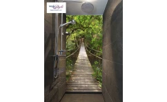 Panel szklany pod prysznic 100x200cm WISZĄCY MOST II hartowany