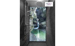 Panel szklany pod prysznic TURKUSOWY WODOSPAD hartowany